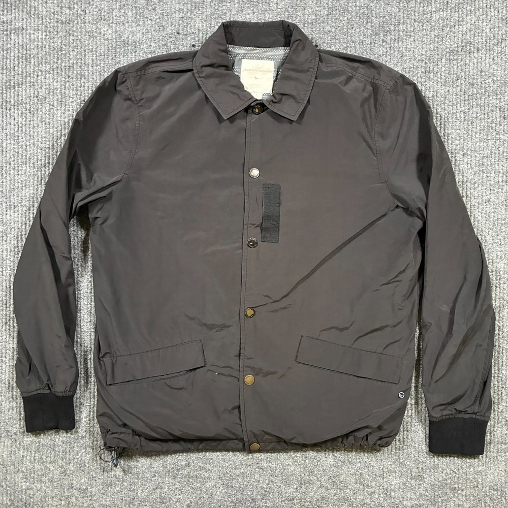 Modern Amusement Jacket Mens Size L Black Button Front Lightweight Casual